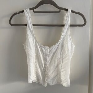 Princess Polly White Button-Down Lace Top